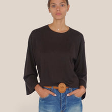 Carica l'immagine nel visualizzatore di Gallery, Tensione in maglia moro manica campana art W6HMJ55A
