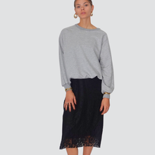 Carica l&#39;immagine nel visualizzatore di Gallery, Haveone set felpa over garzata più abito pizzo Ar HFW-P011
