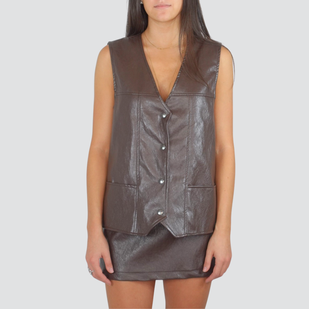 Vicolo maxi gilet eco-pelle Art TF1294