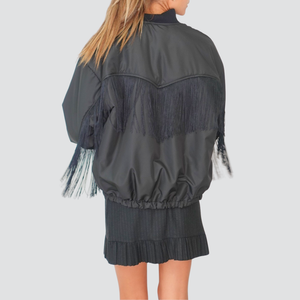 Tensione in bomber foderato con frangie Art FW250034