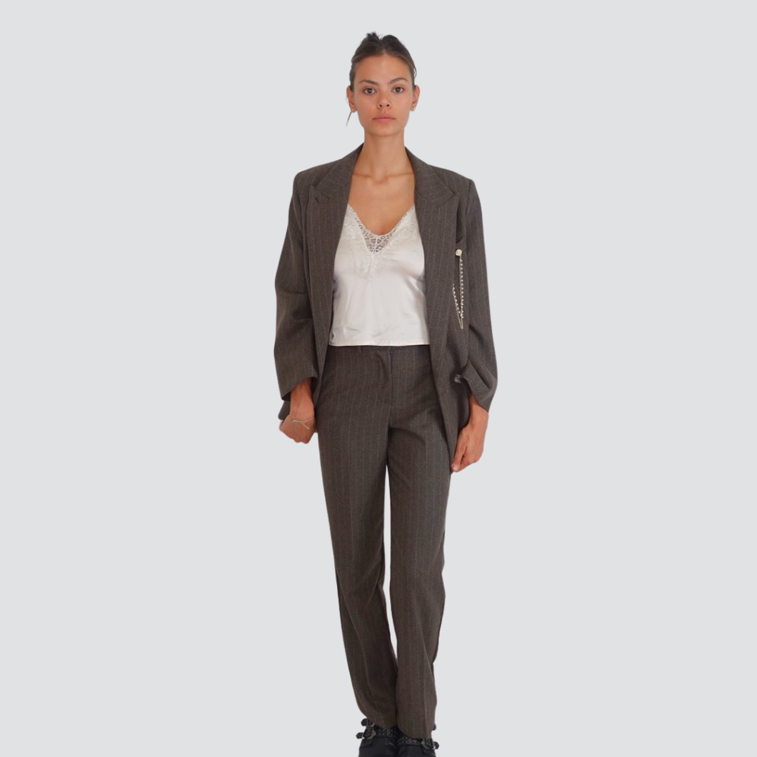Vicolo pantalone gessato 35% viscosa Art TF0929