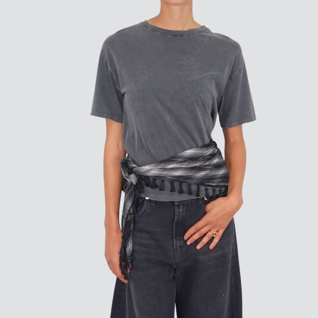 Haveone t-shirt antracite con bandana nappine 100% cotone Art TMA-P027