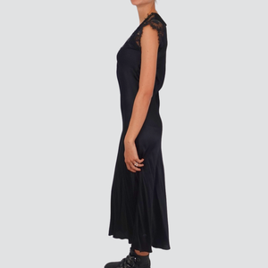 Philia Loft abito satin pizzo scollo V 100% viscosa Art D01E0488