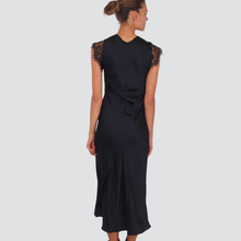 Carica l&#39;immagine nel visualizzatore di Gallery, Philia Loft abito satin pizzo scollo V 100% viscosa Art D01E0488
