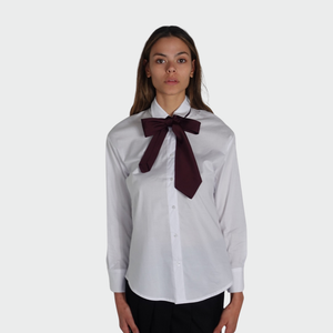 Tensione in camicia con fiocco bordeaux 97% cotone Art 25C4380