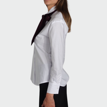 Carica l&#39;immagine nel visualizzatore di Gallery, Tensione in camicia con fiocco bordeaux 97% cotone Art 25C4380
