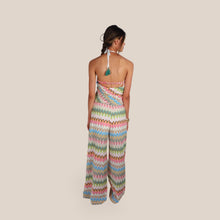 Carica l'immagine nel visualizzatore di Gallery, Tensione in pantalone palazzo elastico vita filo lurex 48% cotone Art S26PG15
