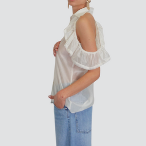 Vicolo camicia con rouches e cut out 85% lyocell Art TD2500
