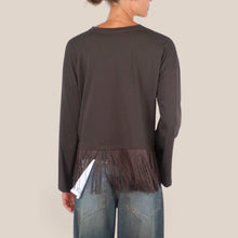 Carica l'immagine nel visualizzatore di Gallery, Haveone maglia over manica ampia fondo frange 100% frange Art MSH-R225
