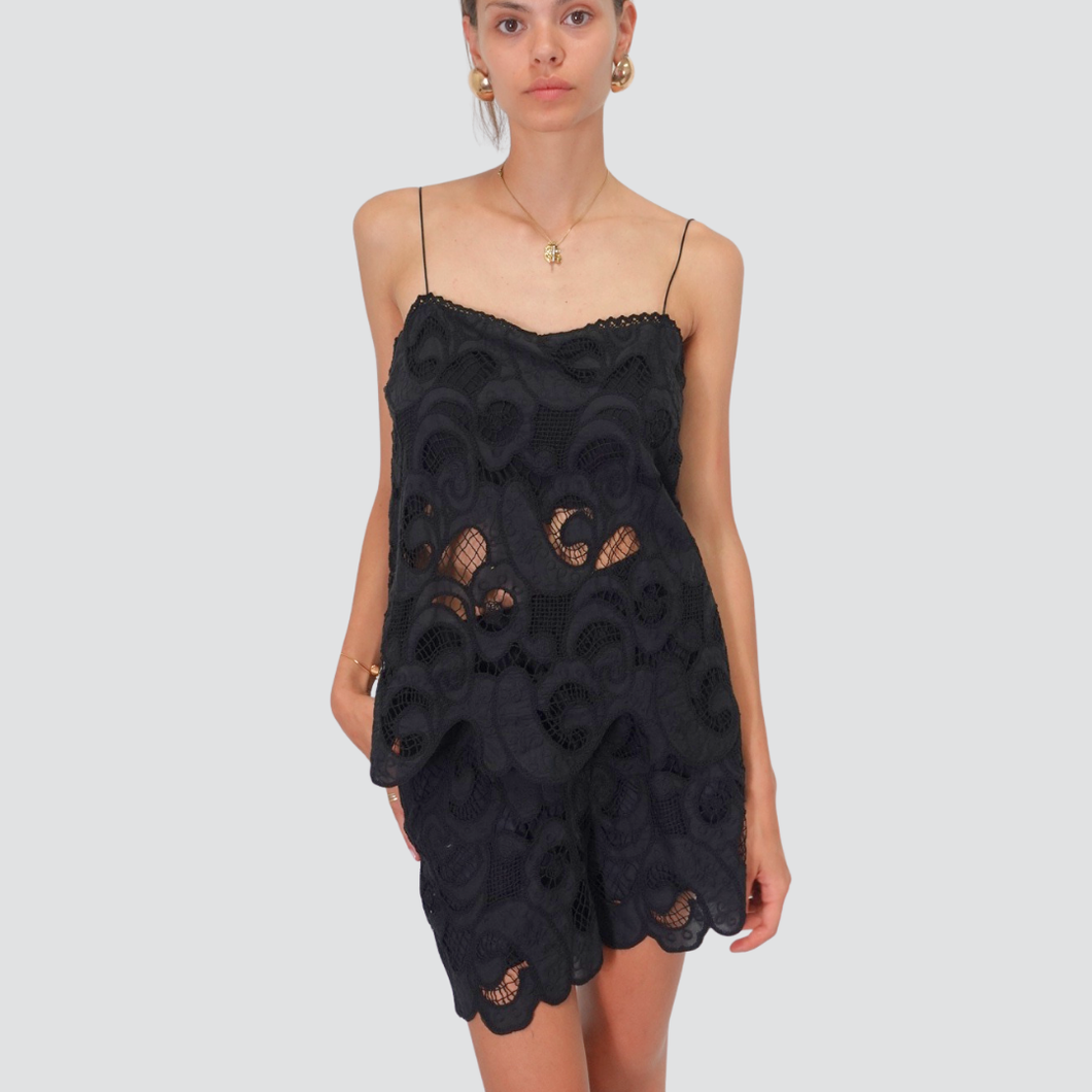 Tensione in top pizzo spallino sottile 98% cotone Art S25TF81