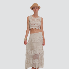 Carica l&#39;immagine nel visualizzatore di Gallery, Haveone completo crochet top più gonna 100% cotone Art HBU-N010

