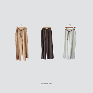 Tensione in pantalone puro lino con cintura borchie Art S25PE21