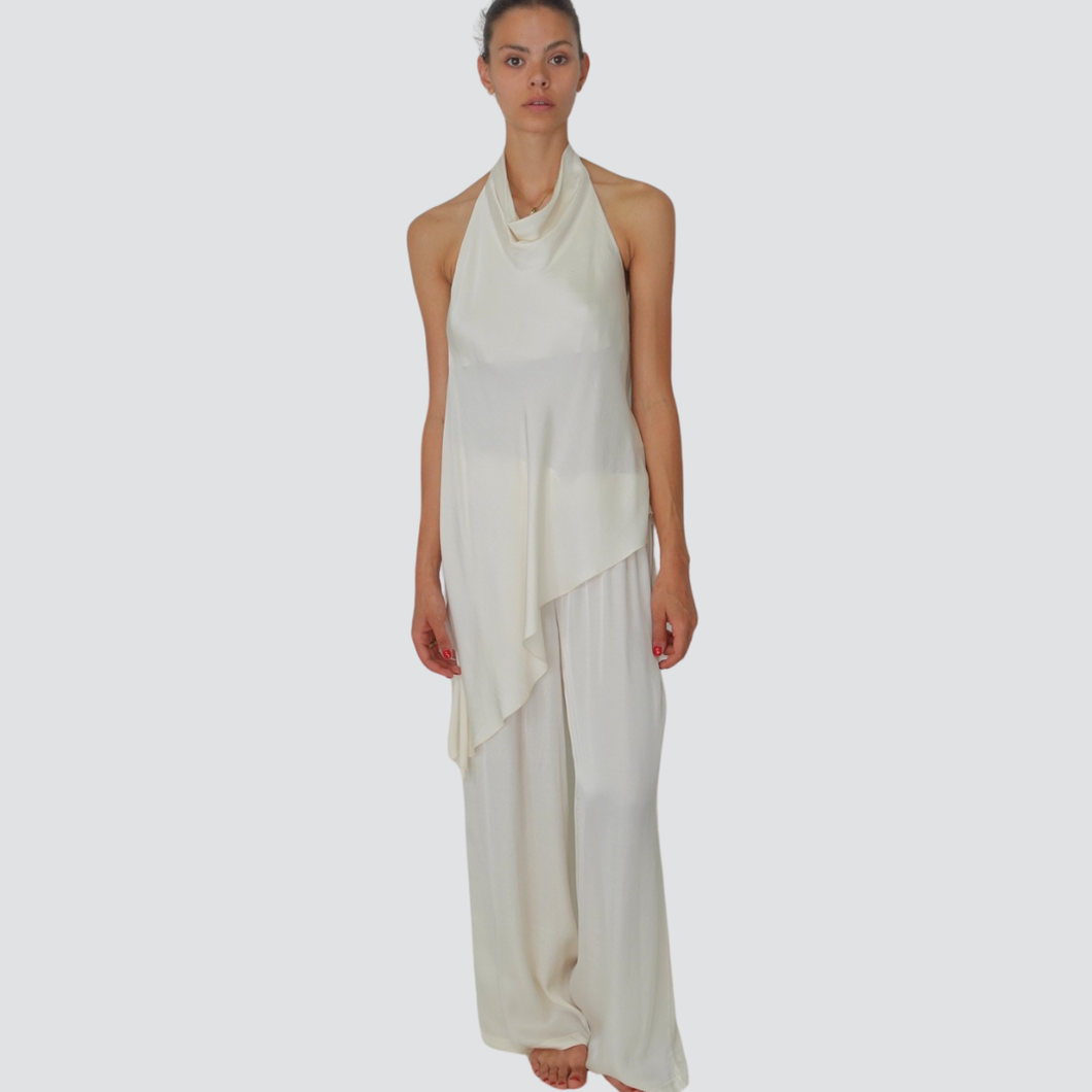 Tensione in pantalone palazzo elastico 100% viscosa Art C191P05Q