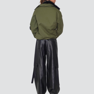Tensione in cargo eco-pelle elastico retro Art FF791