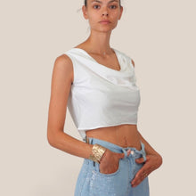 Carica l'immagine nel visualizzatore di Gallery, Haveone top crop gronda 87% viscosa Art RMA-Q217
