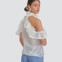 Carica l&#39;immagine nel visualizzatore di Gallery, Vicolo camicia con rouches e cut out 85% lyocell Art TD2500
