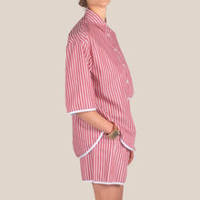 Carica l'immagine nel visualizzatore di Gallery, Vicolo camicia over rigata con bordino 100% cotone Art TAB2313
