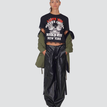 Carica l&#39;immagine nel visualizzatore di Gallery, Tensione in t-shirt over con stampa e pizzo 100% cotone Art 37825
