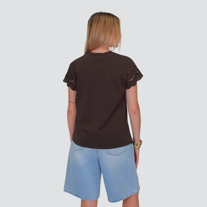 Vicolo t-shirt manica pizzo 100% cotone Art UD0308