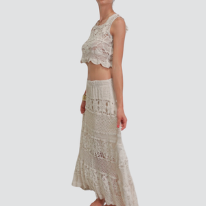 Haveone completo crochet top più gonna 100% cotone Art HBU-N010