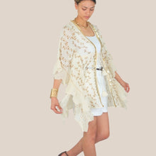 Carica l'immagine nel visualizzatore di Gallery, Susy Mix kaftano sangallo perline e paillettes 100% cotone Art VE406
