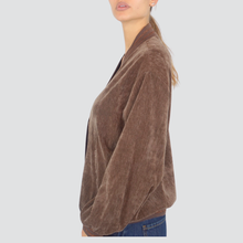 Carica l&#39;immagine nel visualizzatore di Gallery, Dixie giacca cardigan effetto ciniglia bande laterali riga lurex foderato Art VAD0YFC
