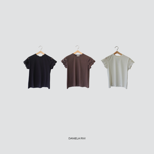 Vicolo t-shirt manica pizzo 100% cotone Art UD0308