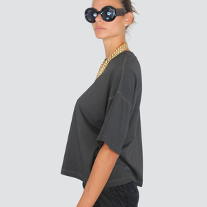 Haveone t-shirt over grigio con stampa 90% cotone Art TFW-P011
