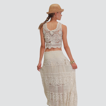 Carica l&#39;immagine nel visualizzatore di Gallery, Haveone completo crochet top più gonna 100% cotone Art HBU-N010
