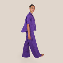 Carica l'immagine nel visualizzatore di Gallery, Dixie pantalone palazzo elastico vita 100% lino Art P682A245
