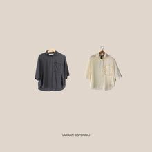 Carica l'immagine nel visualizzatore di Gallery, Haveone camicia over taschino passamaneria 100% viscosa Art CWG-Q502
