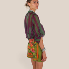 Carica l'immagine nel visualizzatore di Gallery, Haveone camicia over rigata verde viola 85% lyocell Art CVS-Q422
