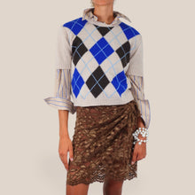 Carica l'immagine nel visualizzatore di Gallery, Haveone maglia over manica corta rombi 80% lana Art MFP-R075
