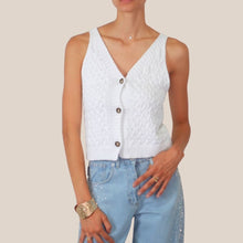 Carica l'immagine nel visualizzatore di Gallery, Haveone gilet trecce con bottoni 80% cotone Art LNC-Q027
