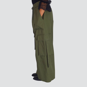 Tensione in cargo elastico vita coulisse 100% cotone Art HM345