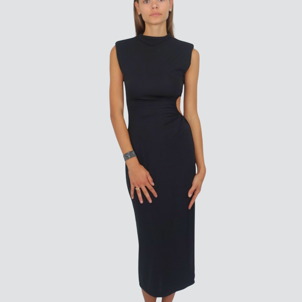 Philia Loft abito arriccio cut out spacco laterale Art R01Y0196