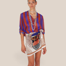 Carica l'immagine nel visualizzatore di Gallery, Haveone camicia over rigata india bluette 85% lyocell Art CVS-Q422
