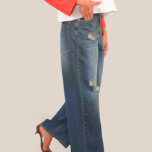 Carica l'immagine nel visualizzatore di Gallery, Haveone jeans AMELIE con rotture tasca retro oversize 100% cotone Art PGZ-R043
