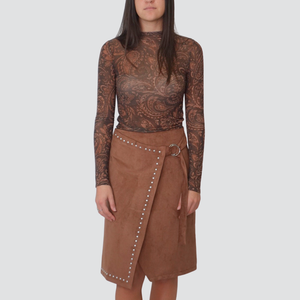 Haveone gonna suede con pannello e borchie Art GMA-P106