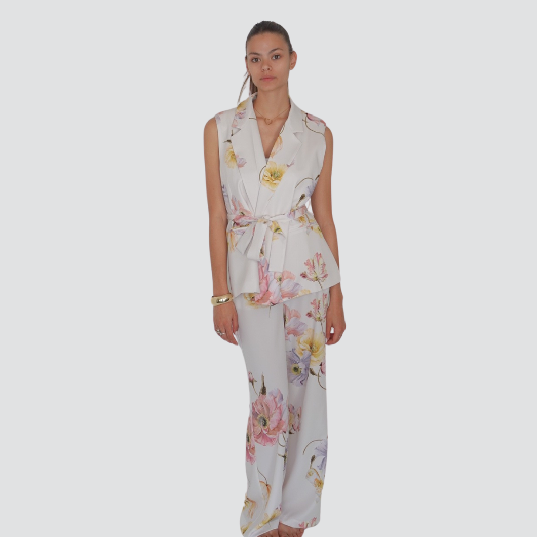 Vicolo pantalone floreale con elastico Art TD2267