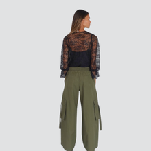 Carica l&#39;immagine nel visualizzatore di Gallery, Tensione in cargo elastico vita coulisse 100% cotone Art HM345

