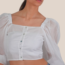 Carica l'immagine nel visualizzatore di Gallery, Vicolo camicia crop manica ampia 86% lyocell Art TAB1915 (mini gonna TAB1917 )

