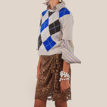 Carica l'immagine nel visualizzatore di Gallery, Haveone maglia over manica corta rombi 80% lana Art MFP-R075
