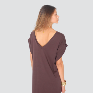 Tensione in abito scollo V schiena spacco laterale 100% cotone Art DC1561