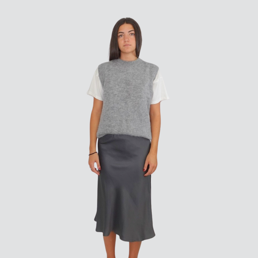 Vicolo gonna midi satin svasata Art TF0571