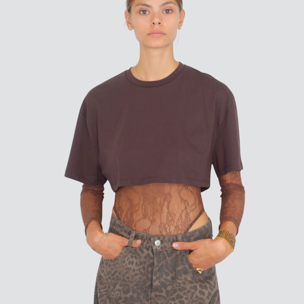 Haveone t-shirt crop body 100% cotone Art TMA-P019