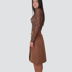 Haveone gonna suede con pannello e borchie Art GMA-P106