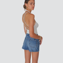 Carica l&#39;immagine nel visualizzatore di Gallery, Vicolo top costina schiena nuda con lacci 70% viscosa Art 22170D
