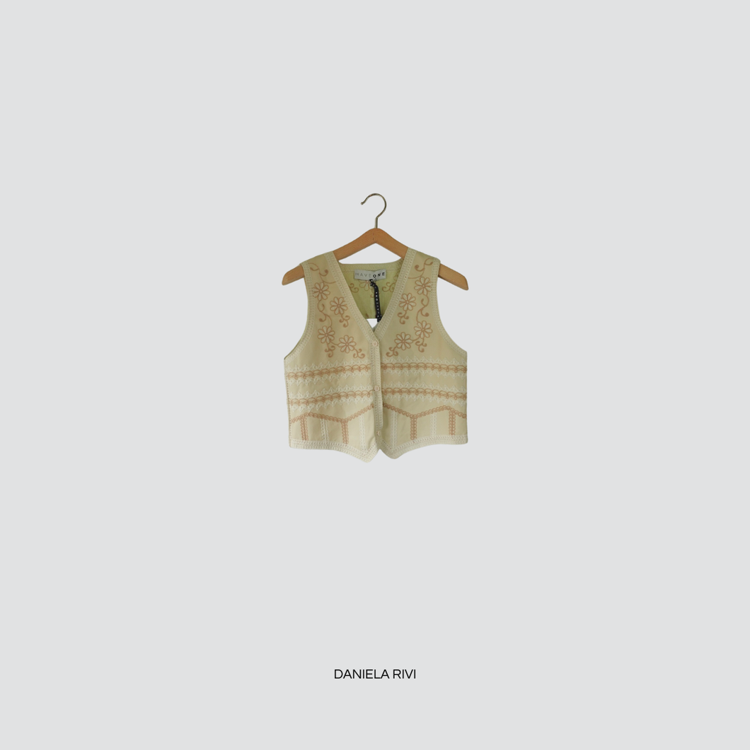 Haveone gilet ricamato Art LSS-N025