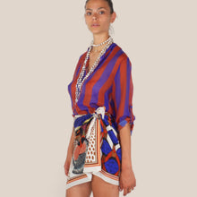 Carica l'immagine nel visualizzatore di Gallery, Haveone camicia over rigata india bluette 85% lyocell Art CVS-Q422
